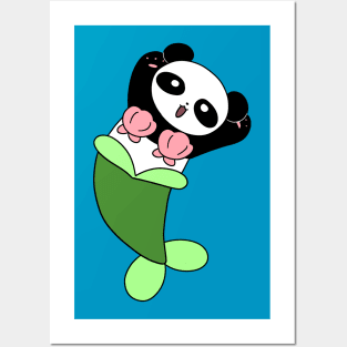 Mermaid Panda Posters and Art